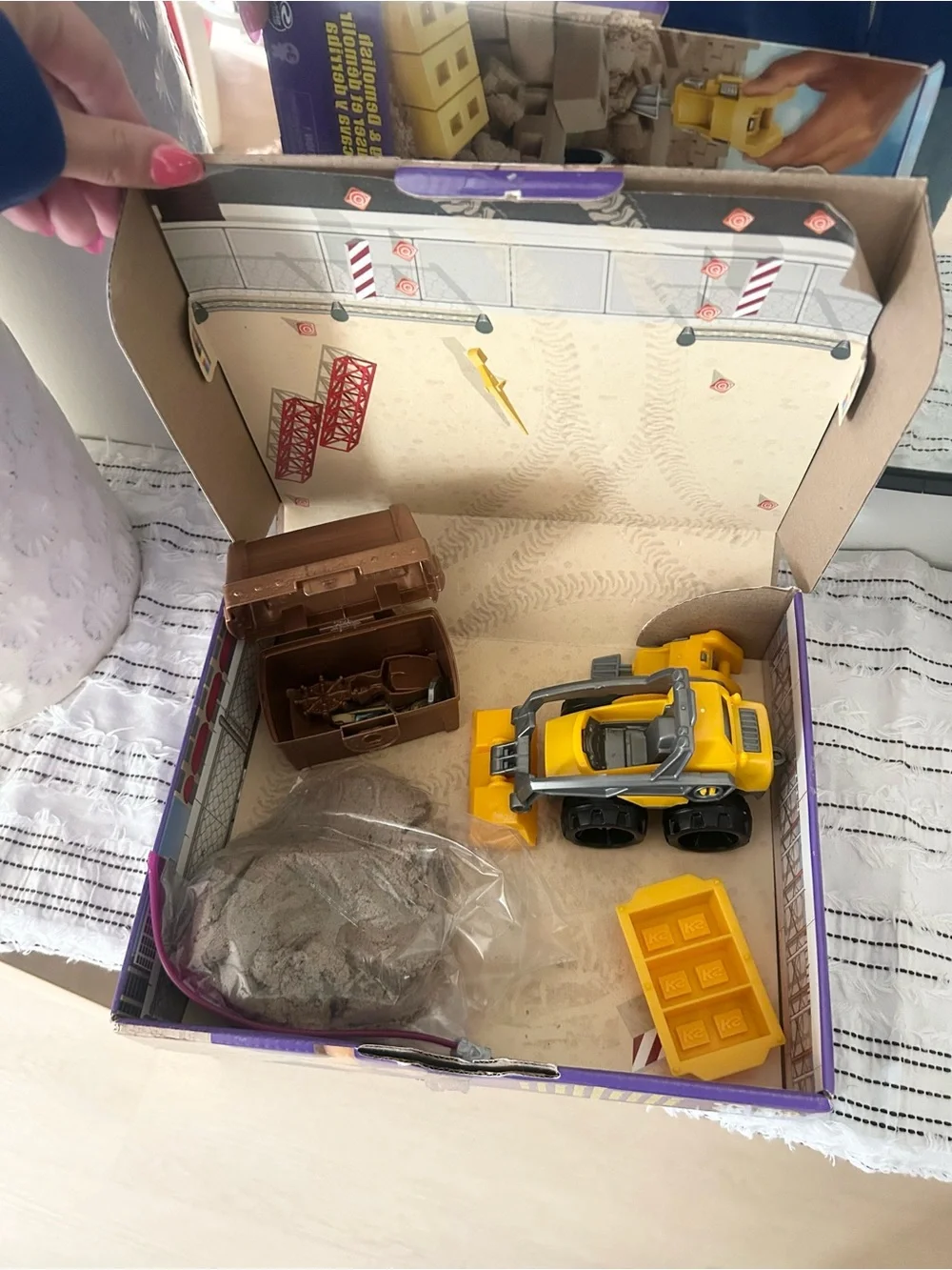 Kinetic Sand Dig & Demolish Playset Preowned Construction Toy